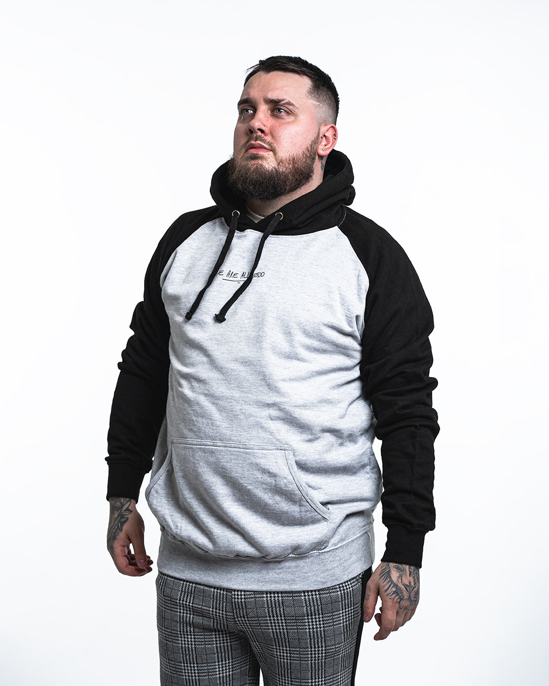 Apache Hooded Sweatshirt – Black/Grey Medium, Polycotton Fleece With Reinforced Elbows & Pockets